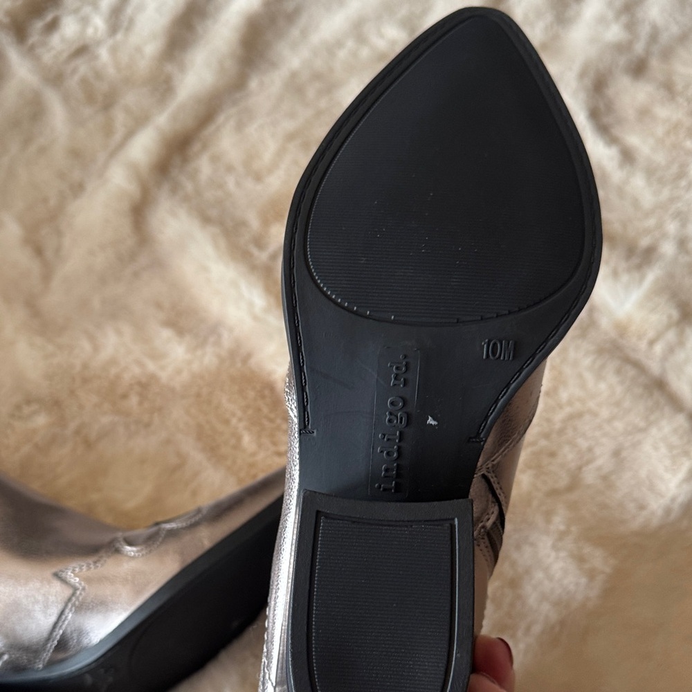 Indigo Metallic Ankle Boots - Picture 2 of 4